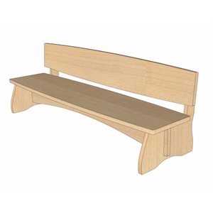 Natural Pod™ Share - Bench - with Back - 44 ''W x 12 ''D x 10 ''H