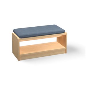 Natural Pod™ Evergreen Shelf / Seat - 15 Series - Straight with Ink Blue Cushion 32" W x 15" D x 14" H 
