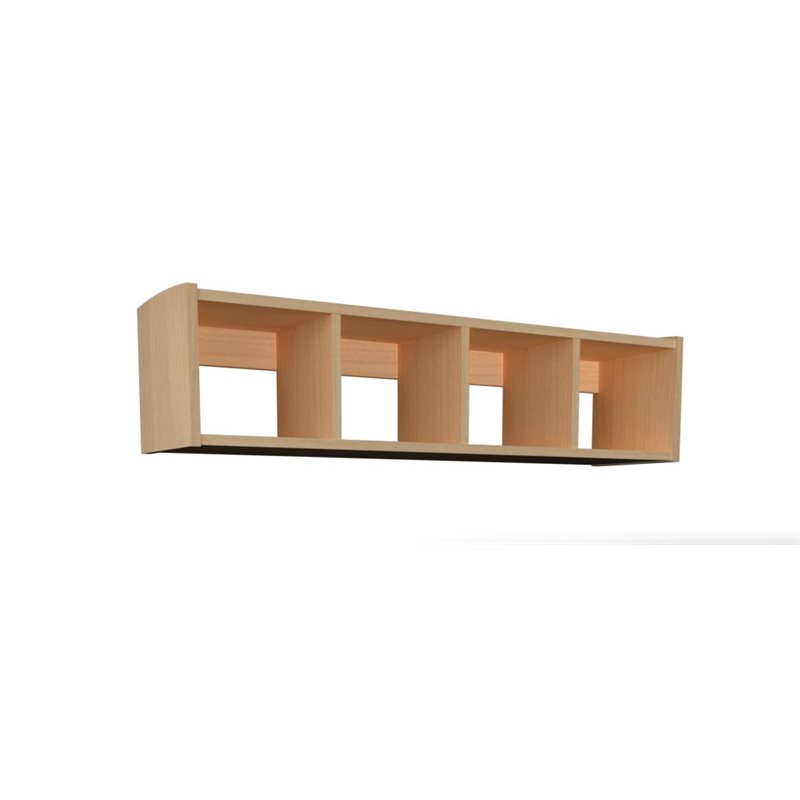 Natural Pod™ Collect - Cubby - Upper 4 - with 4 Compartments and Back Spanner to Attach to Wall - 47"W x 12"D x 12"H