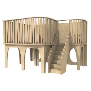 Natural Pod™ Wonder - Loft - Anna - with Stairs - 139 1 / 2 ''W x 91 ''D x 85 1 / 2 ''H