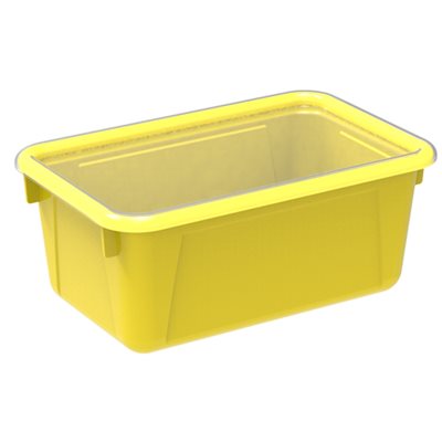 Small Cubby Bin with Clear Lid-Yellow