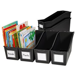 Black Connect & Store Book Bins - Set of 6