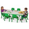 Low 30" X 36" Kids Colours™ Adjustable Rectangular Table - Green