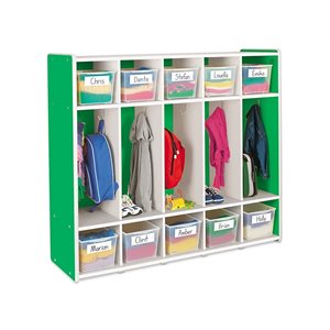 Kids Colours™ Coat Lockers for 10 - Green