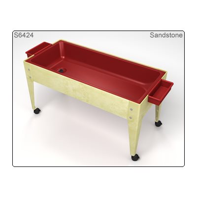 Table à sable et à eau préscolaire - Grès avec revêtement rouge