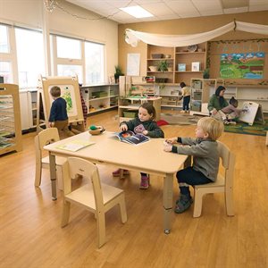 47" x 30" Birch Adjustable Activity Table - Rectangle
