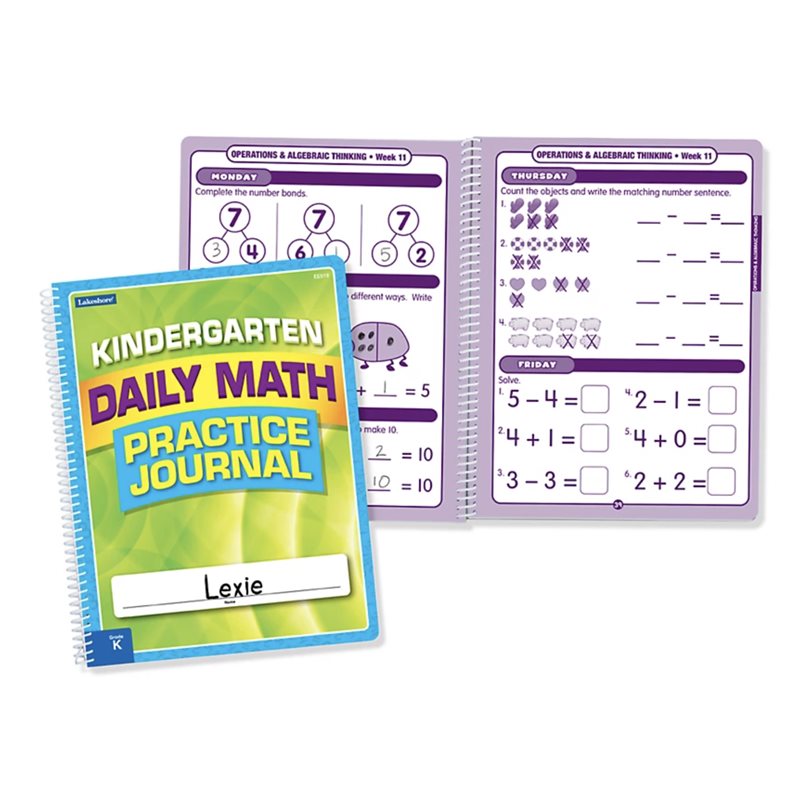 Daily Math Practice Journal – Kindergarten-Set Of 10