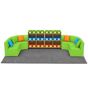 Flex-Space Comfy Couch Reading & Research Zone-Green