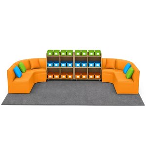 Flex-Space Comfy Couch Reading & Research Zone-Orange