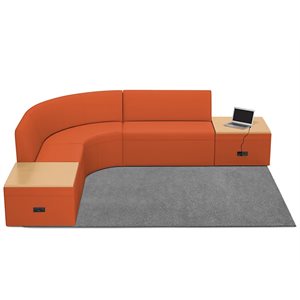 Flex-Space Comfy Couch Powered Table Zone-Autumn Orange
