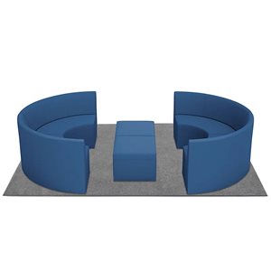 Flex-Space Comfy Curved Couch Gathering Zone-Midnight Blue
