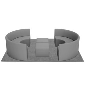 Flex-Space Comfy Curved Couch Gathering Zone-Slate Grey