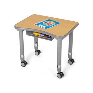 Flex-Space Mobile Student Desk with Book Box - Modern Maple