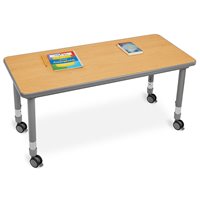 Flex-Space Mobile Desk for Two - Maple