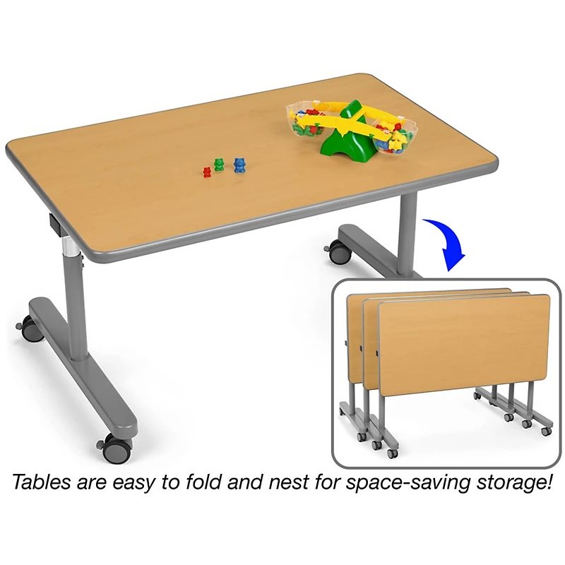 Flex-Space 30X48 Mobile Flip & Nest Table - Érable Moderne