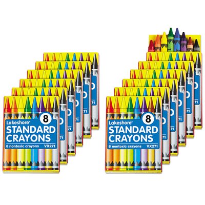 Pack de crayons standard - 8 couleurs - Douzaine